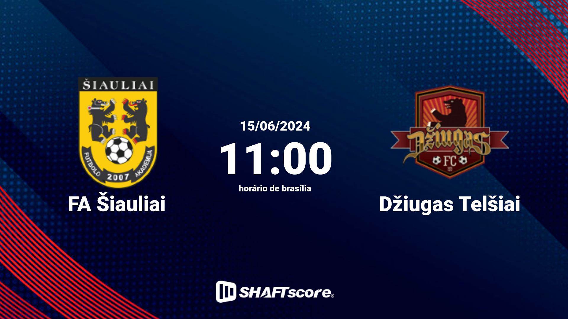 Estatísticas do jogo FA Šiauliai vs Džiugas Telšiai 15.06 11:00