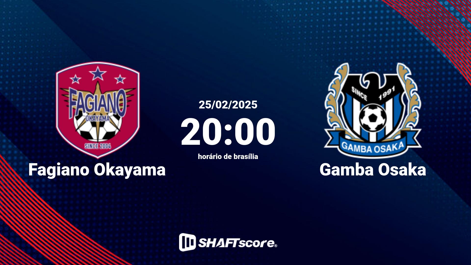 Estatísticas do jogo Fagiano Okayama vs Gamba Osaka 25.02 20:00