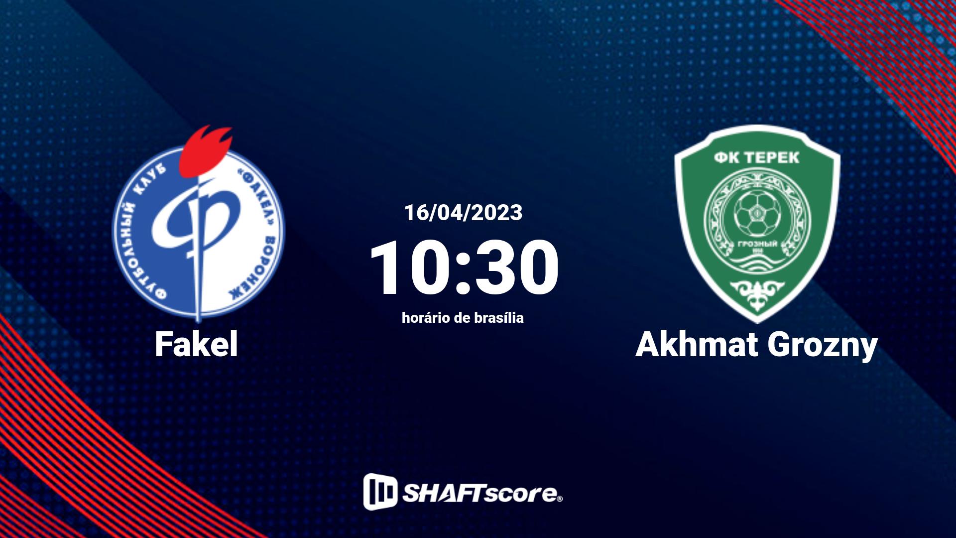 Estatísticas do jogo Fakel vs Akhmat Grozny 16.04 10:30