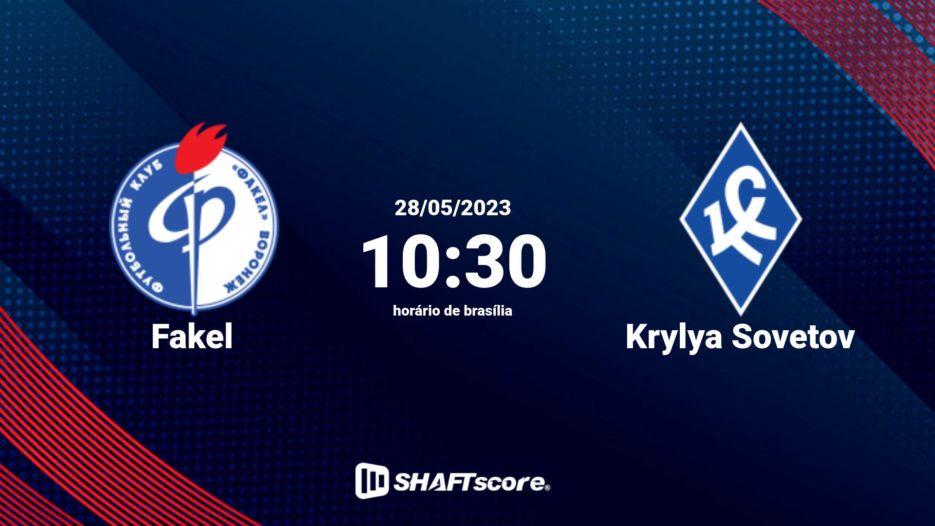 Estatísticas do jogo Fakel vs Krylya Sovetov 28.05 10:30