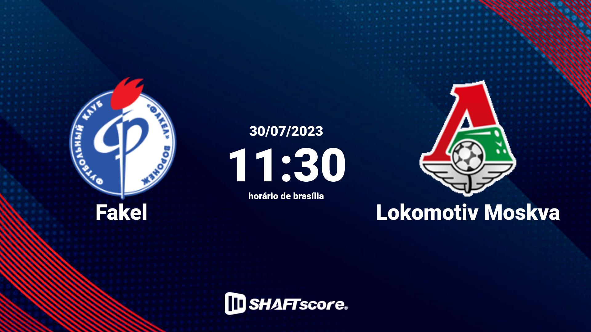 Estatísticas do jogo Fakel vs Lokomotiv Moskva 30.07 11:30