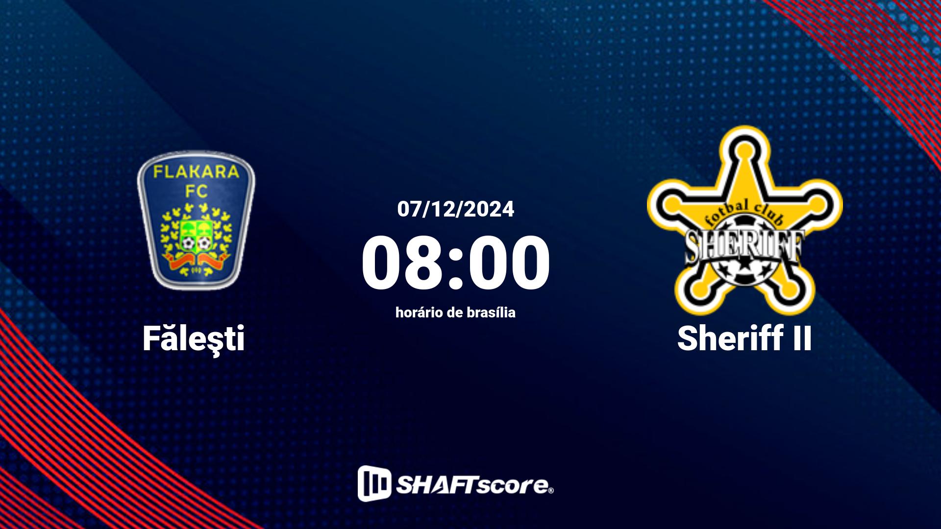 Estatísticas do jogo Făleşti vs Sheriff II 07.12 08:00