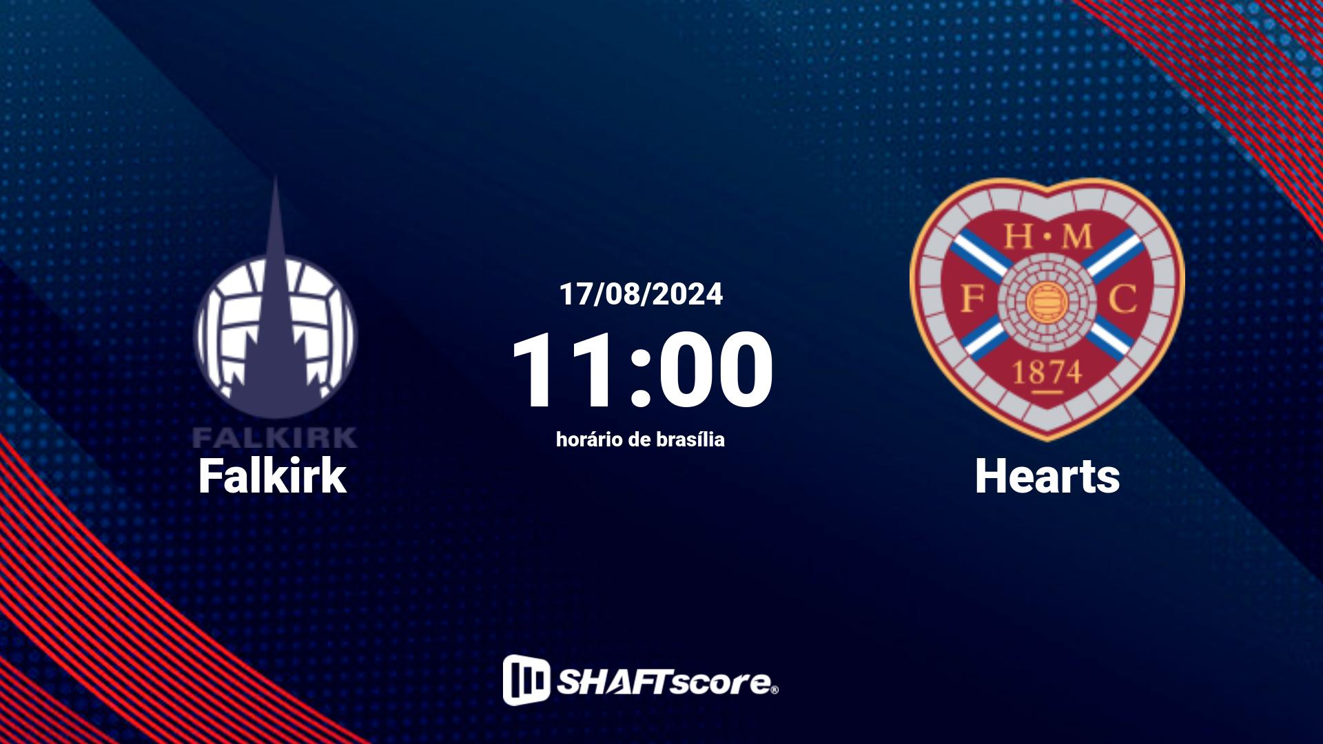 Estatísticas do jogo Falkirk vs Hearts 17.08 11:00