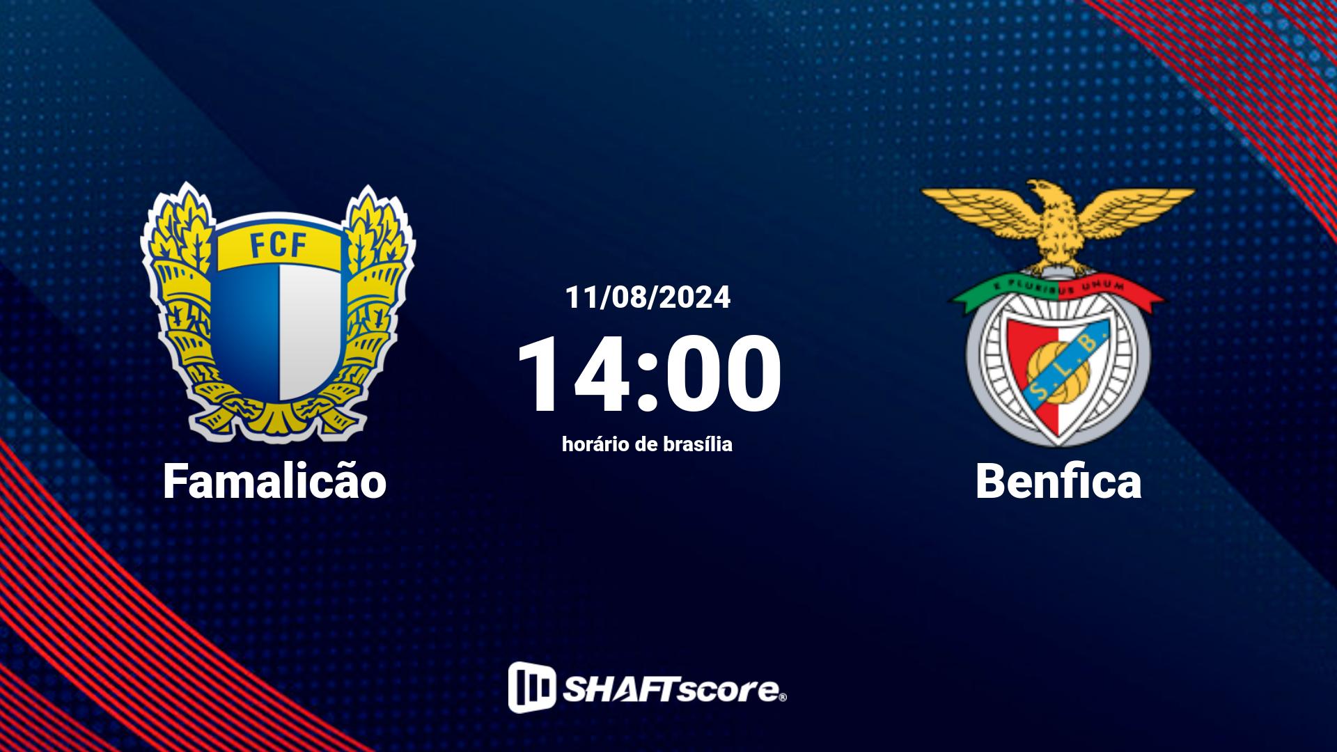 Estatísticas do jogo Famalicão vs Benfica 11.08 14:00