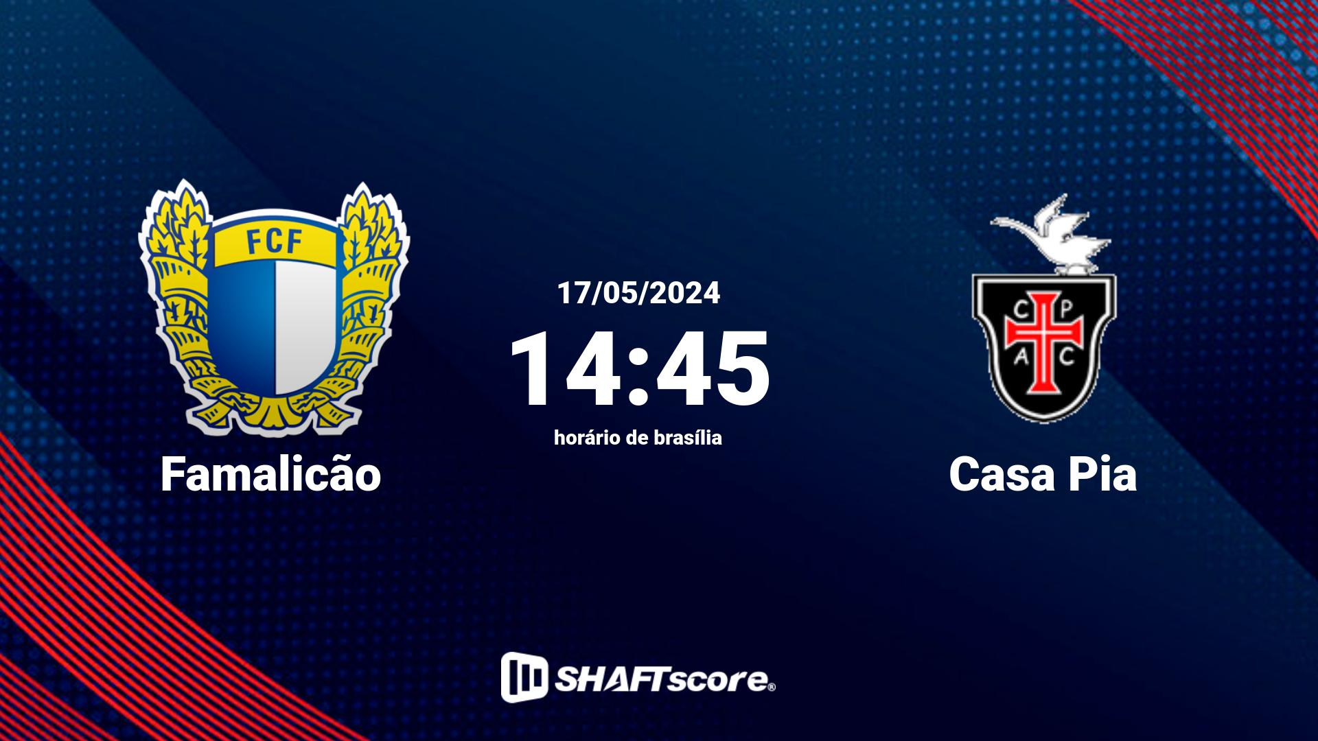 Estatísticas do jogo Famalicão vs Casa Pia 17.05 14:45