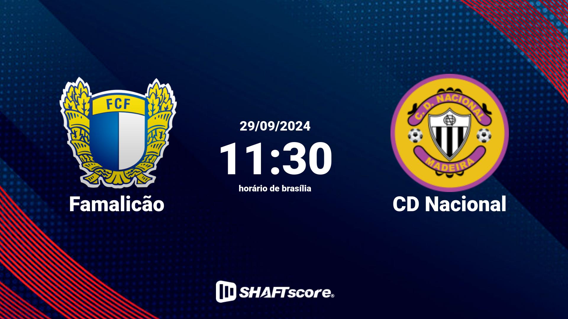 Estatísticas do jogo Famalicão vs CD Nacional 29.09 11:30