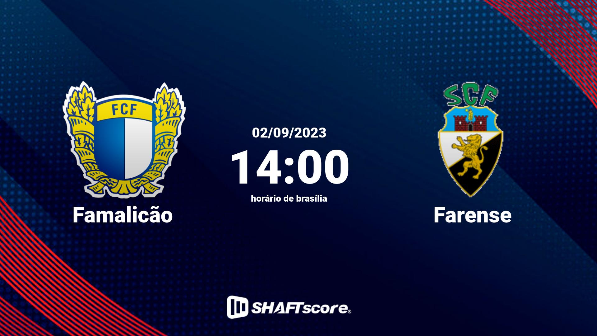 Estatísticas do jogo Famalicão vs Farense 02.09 14:00