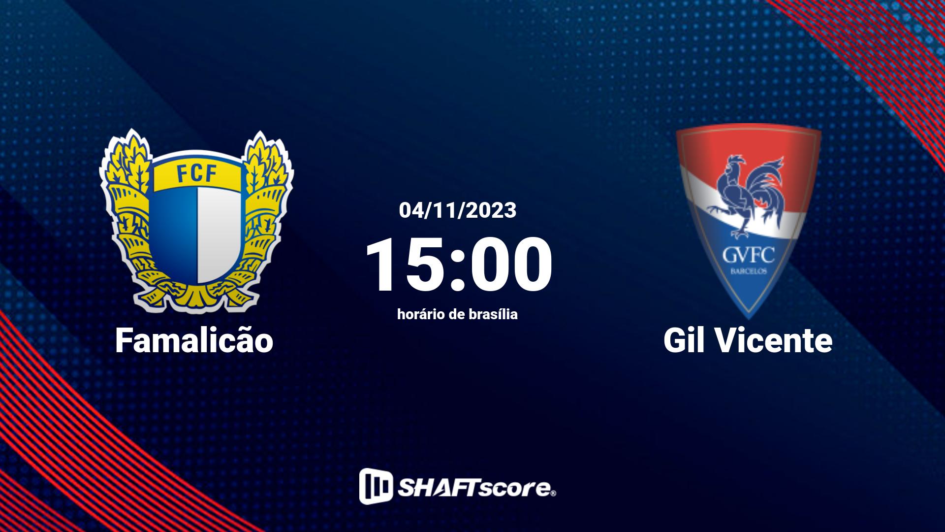 Estatísticas do jogo Famalicão vs Gil Vicente 04.11 15:00