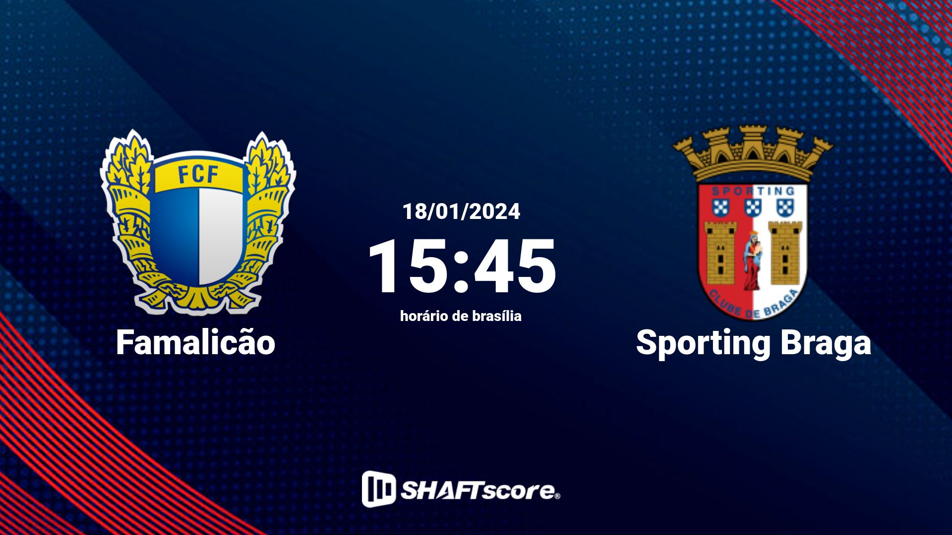 Estatísticas do jogo Famalicão vs Sporting Braga 18.01 15:45