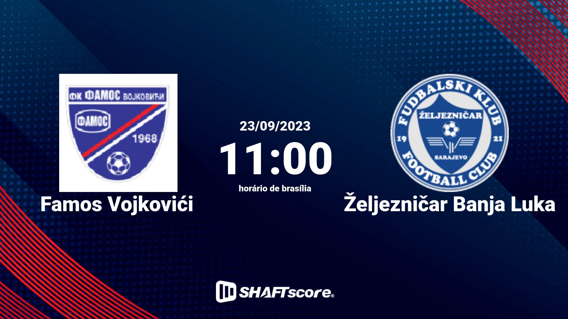 Estatísticas do jogo Famos Vojkovići vs Željezničar Banja Luka 23.09 11:00