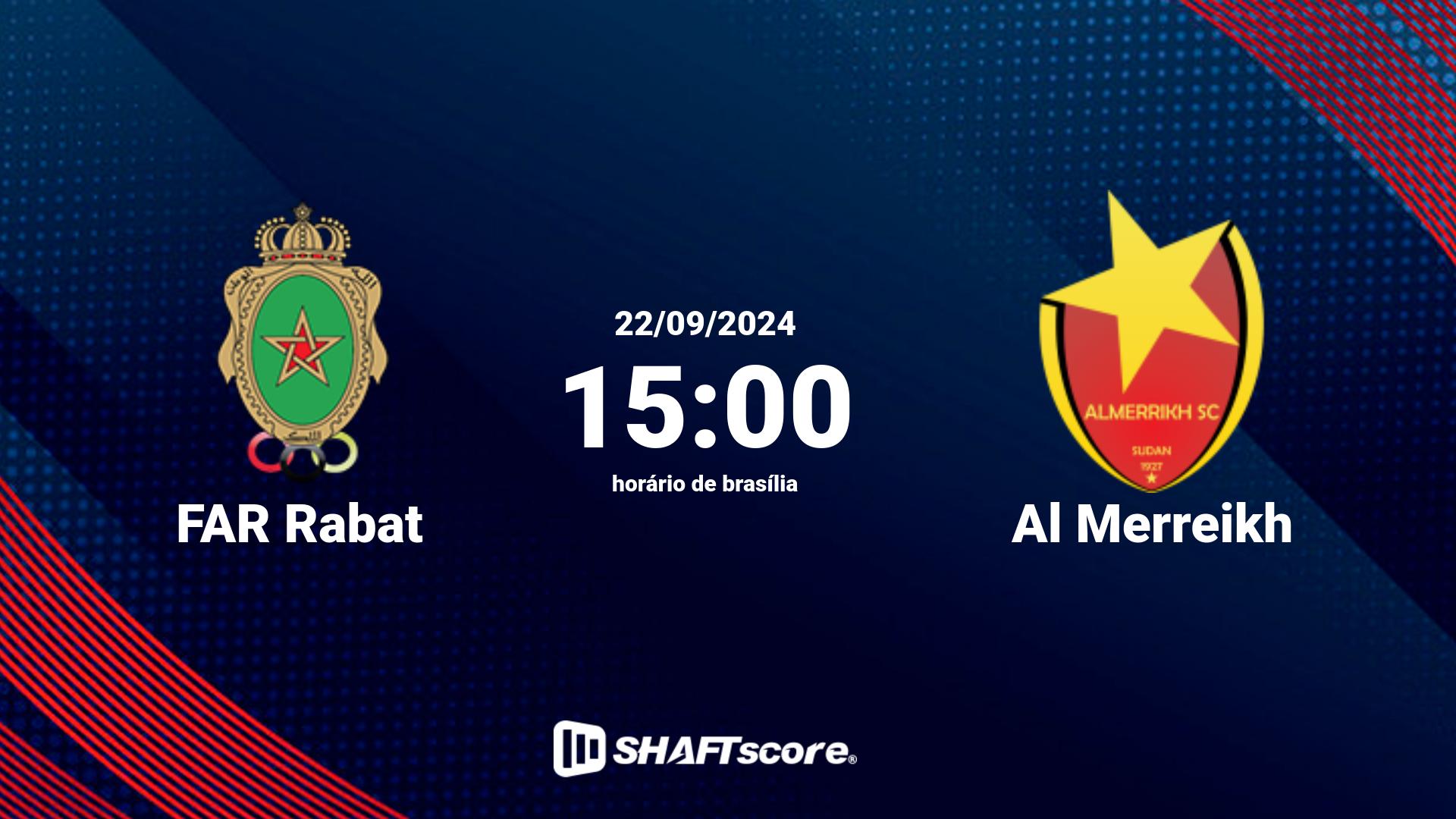 Estatísticas do jogo FAR Rabat vs Al Merreikh 22.09 15:00