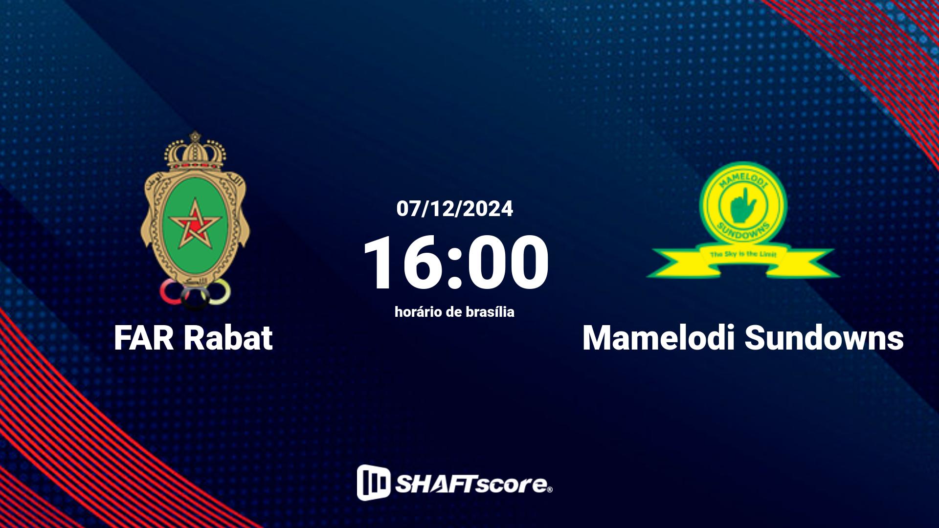 Estatísticas do jogo FAR Rabat vs Mamelodi Sundowns 07.12 16:00