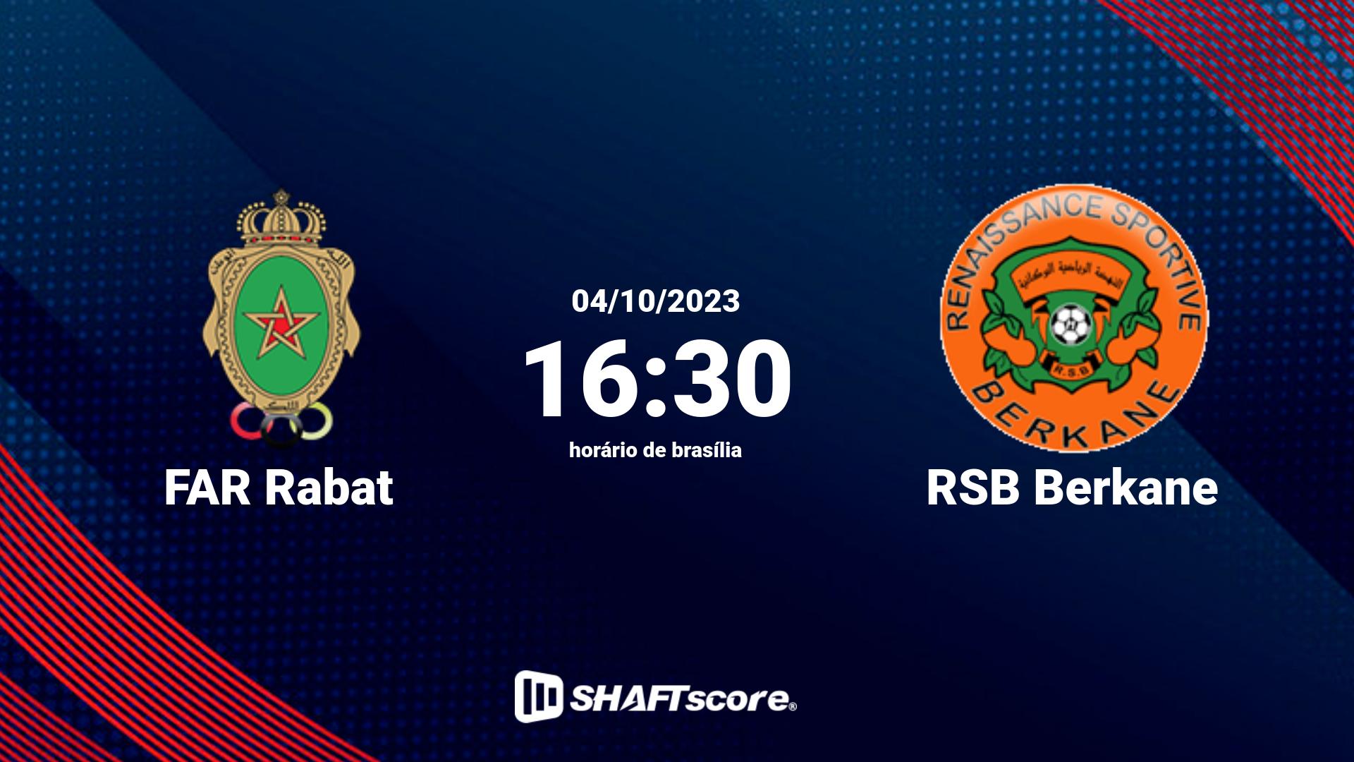 Estatísticas do jogo FAR Rabat vs RSB Berkane 04.10 16:30