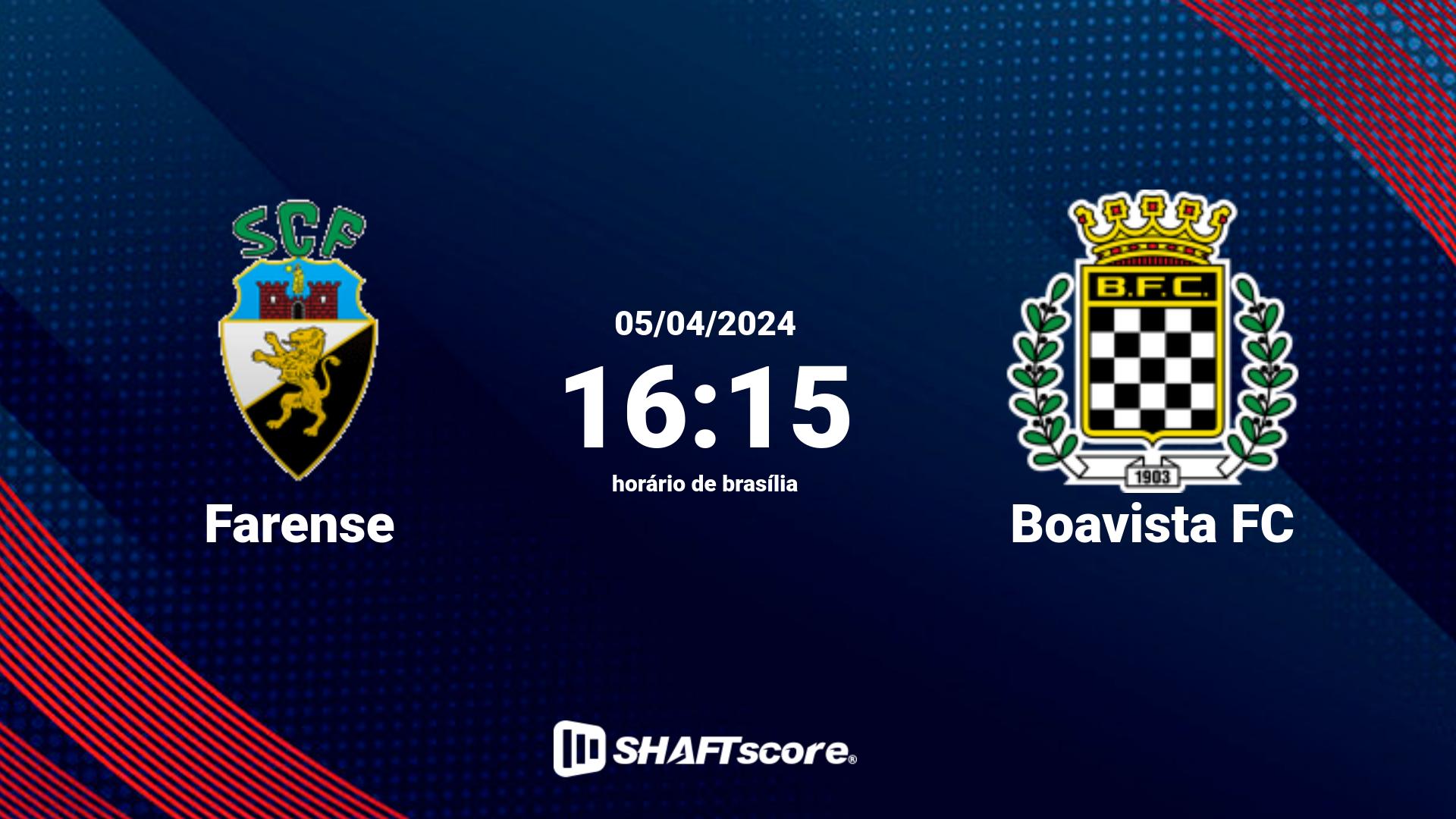 Estatísticas do jogo Farense vs Boavista FC 05.04 16:15