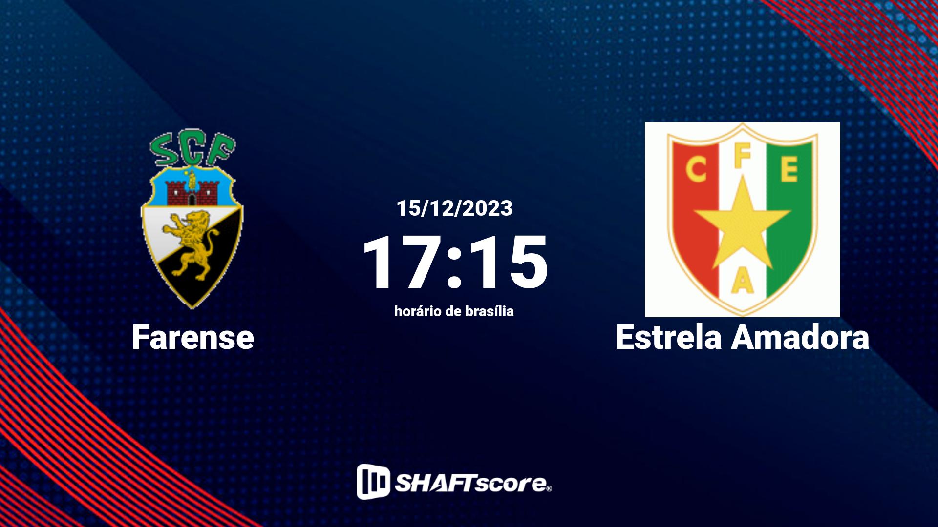 Estatísticas do jogo Farense vs Estrela Amadora 15.12 17:15