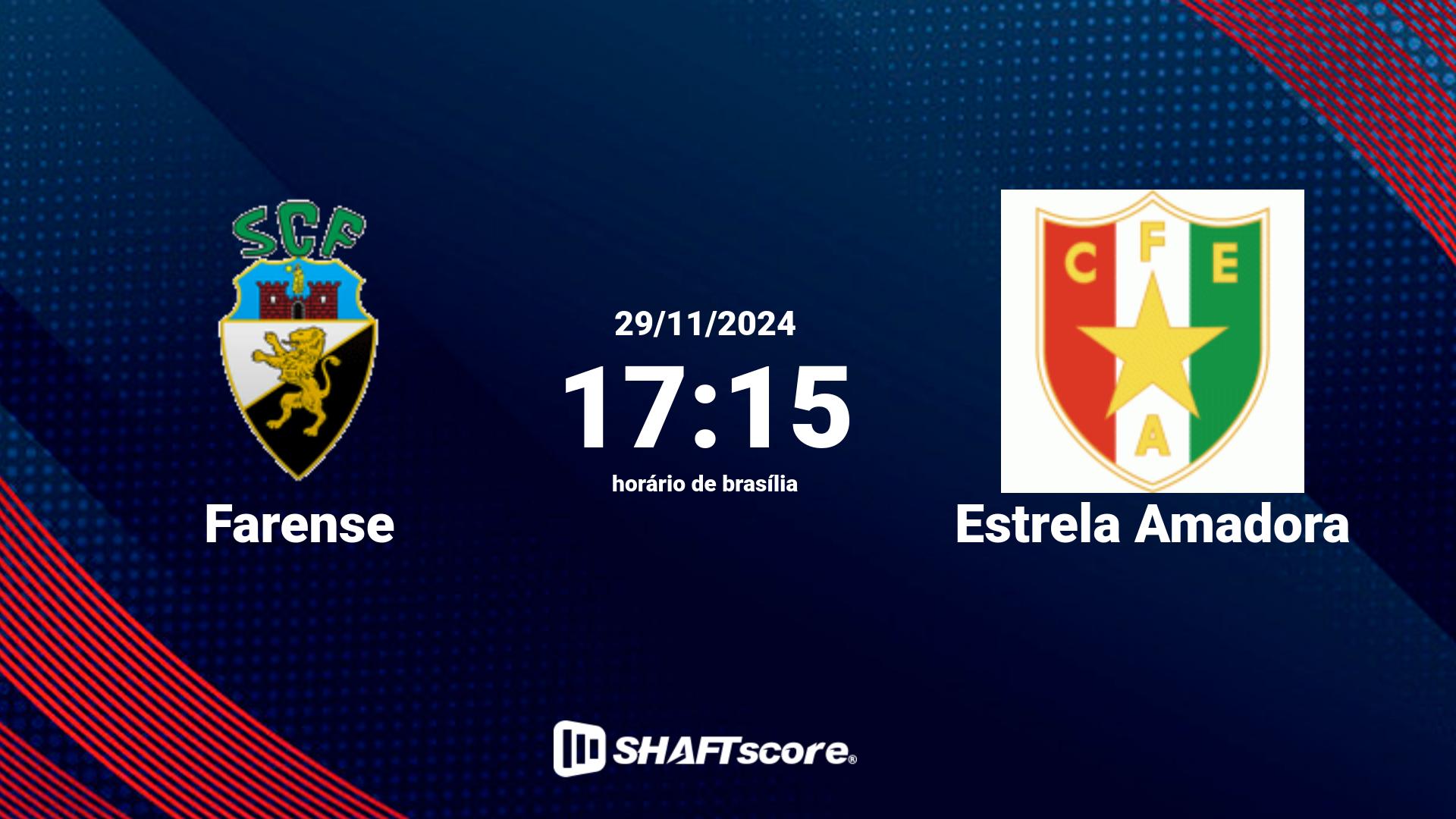 Estatísticas do jogo Farense vs Estrela Amadora 29.11 17:15