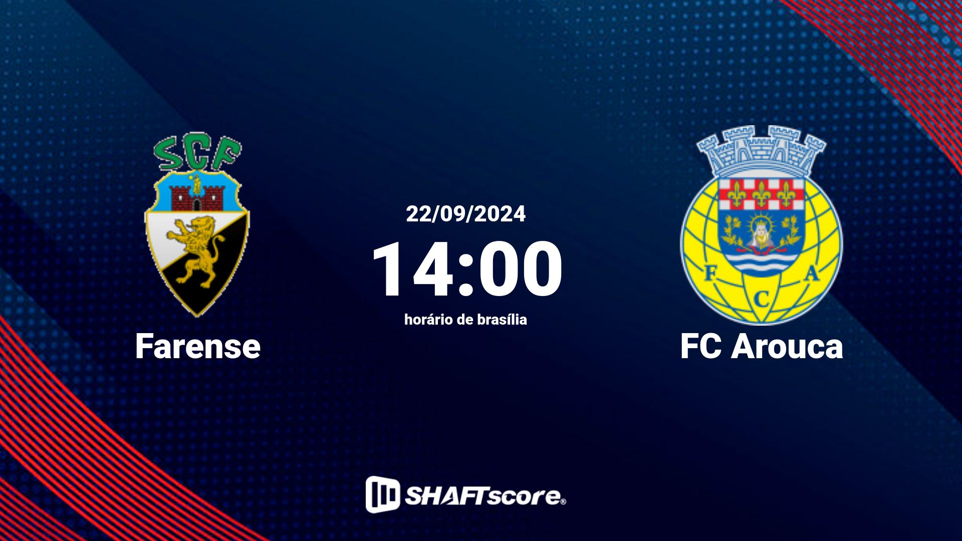 Estatísticas do jogo Farense vs FC Arouca 22.09 14:00