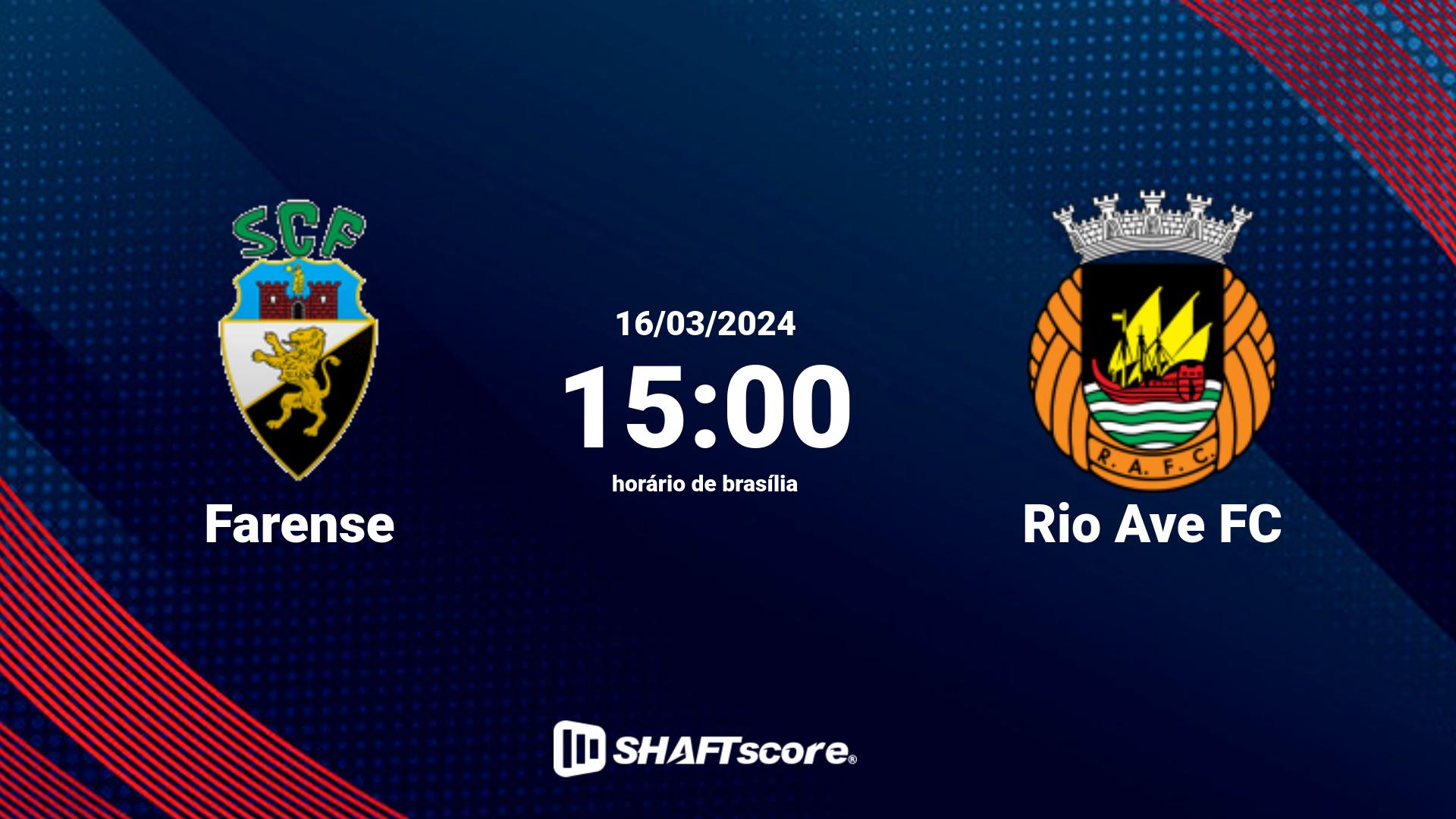 Estatísticas do jogo Farense vs Rio Ave FC 16.03 15:00