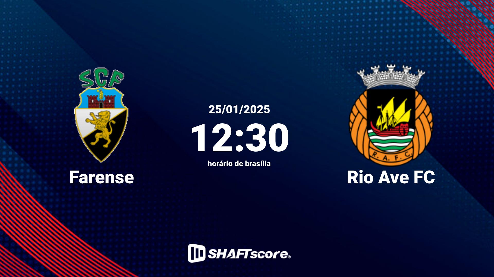 Estatísticas do jogo Farense vs Rio Ave FC 25.01 12:30