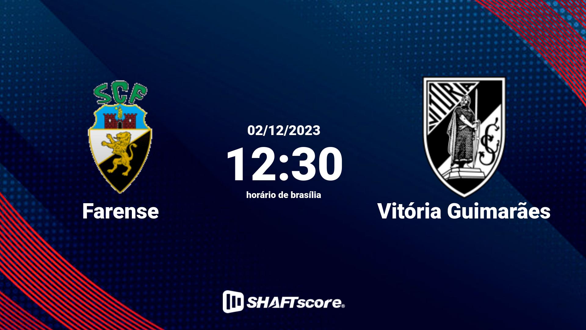 Estatísticas do jogo Farense vs Vitória Guimarães 02.12 12:30