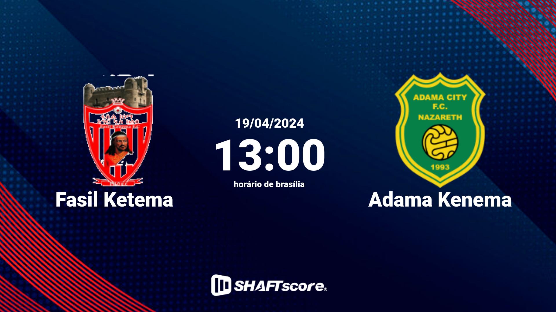 Estatísticas do jogo Fasil Ketema vs Adama Kenema 19.04 13:00