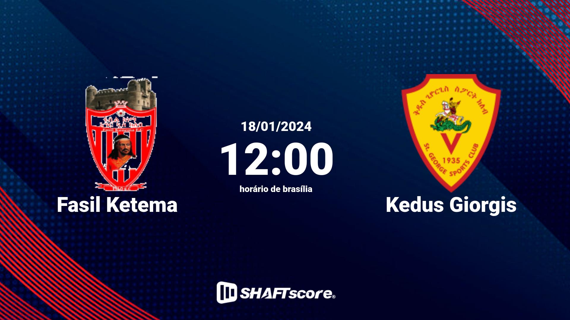 Estatísticas do jogo Fasil Ketema vs Kedus Giorgis 18.01 12:00