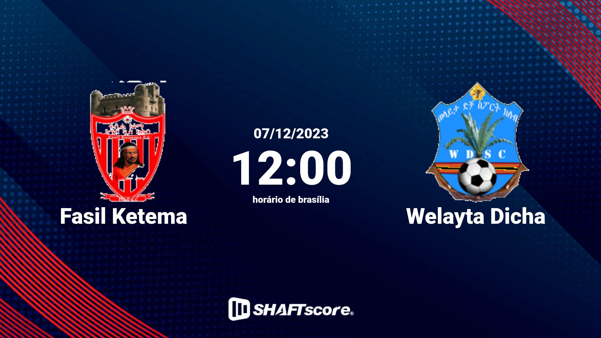 Estatísticas do jogo Fasil Ketema vs Welayta Dicha 07.12 12:00