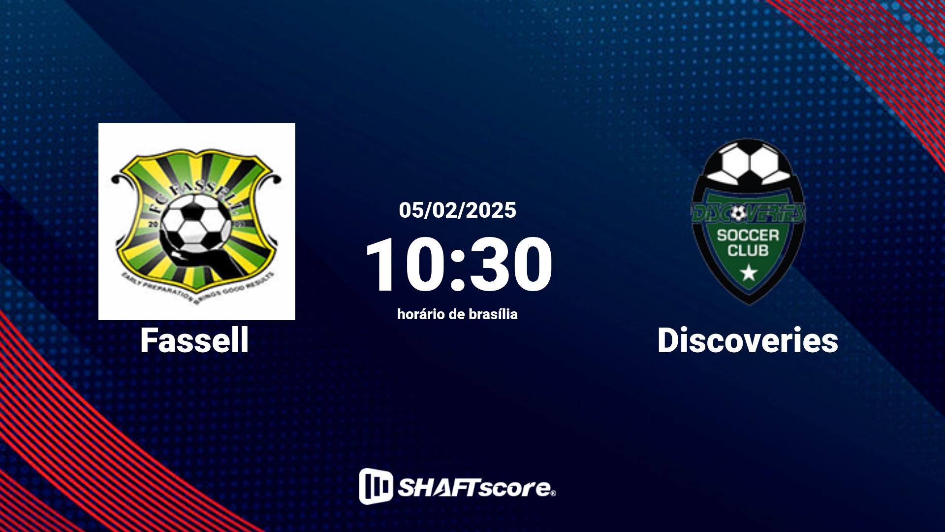 Estatísticas do jogo Fassell vs Discoveries 05.02 10:30