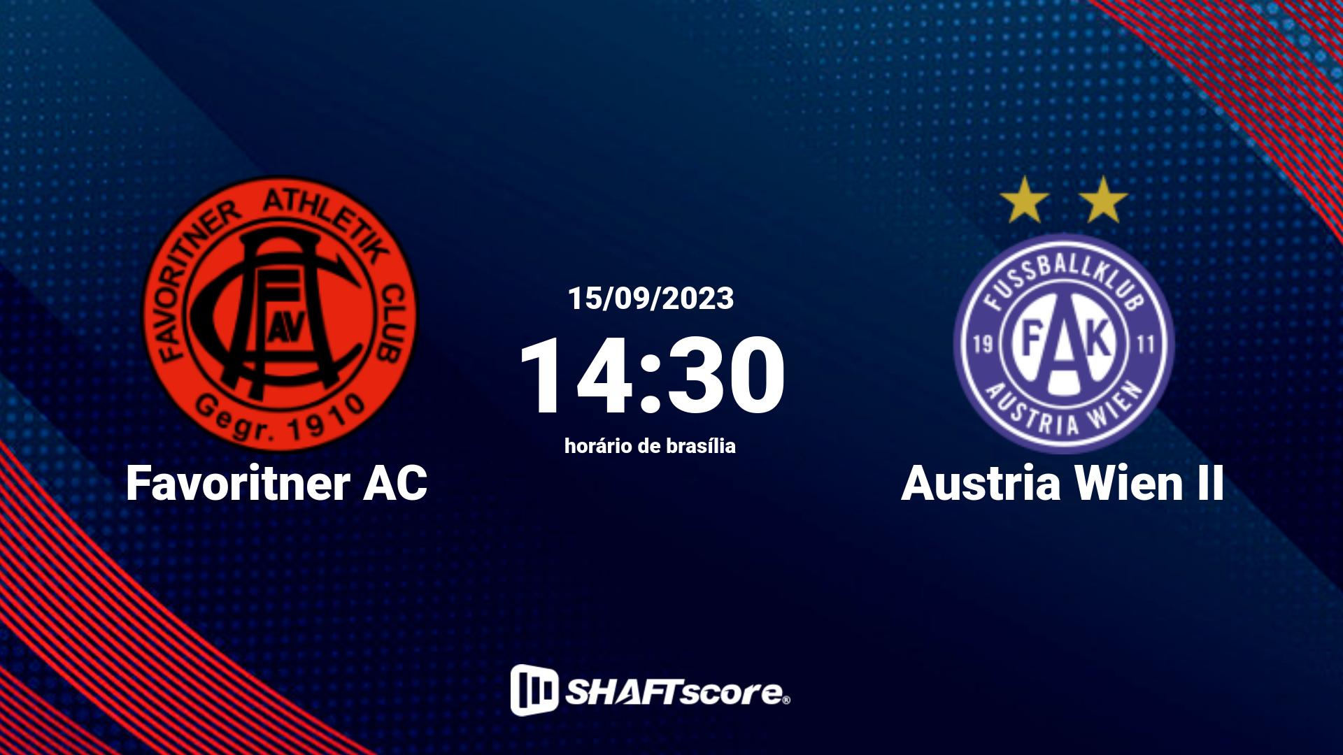 Estatísticas do jogo Favoritner AC vs Austria Wien II 15.09 14:30