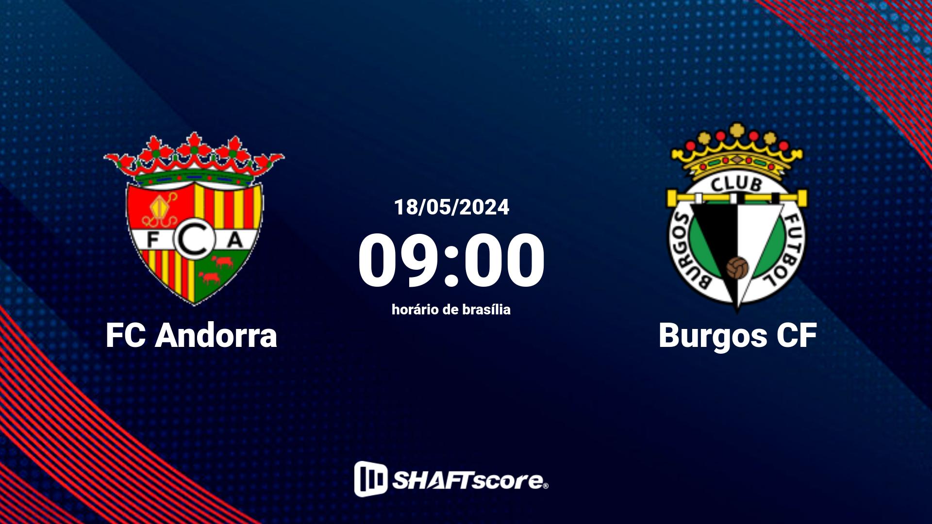 Estatísticas do jogo FC Andorra vs Burgos CF 18.05 09:00