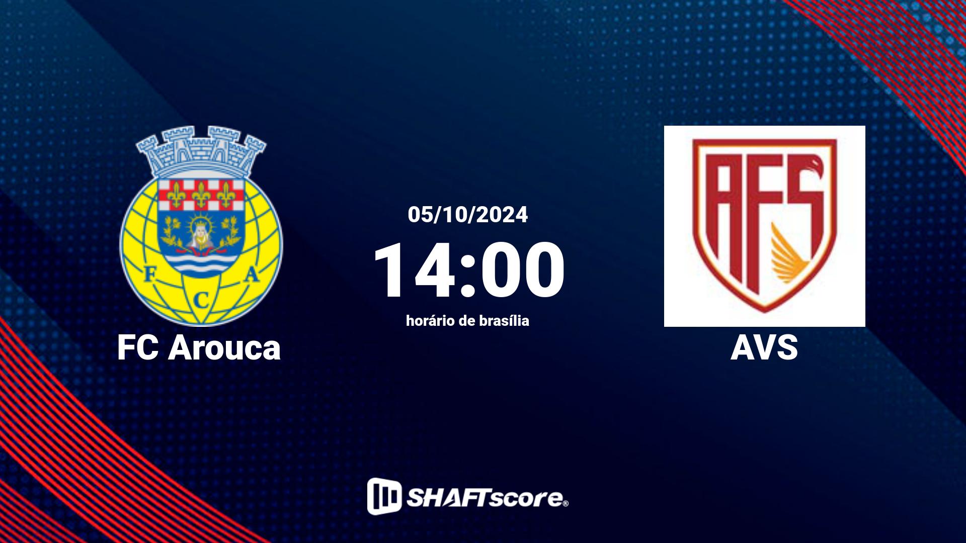 Estatísticas do jogo FC Arouca vs AVS 05.10 14:00