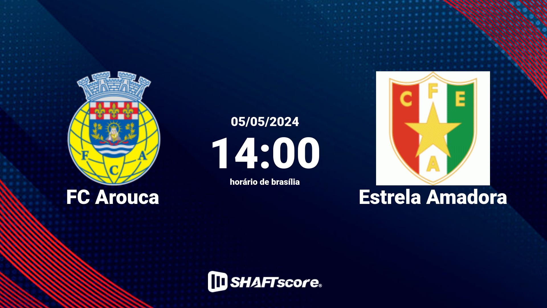 Estatísticas do jogo FC Arouca vs Estrela Amadora 05.05 14:00