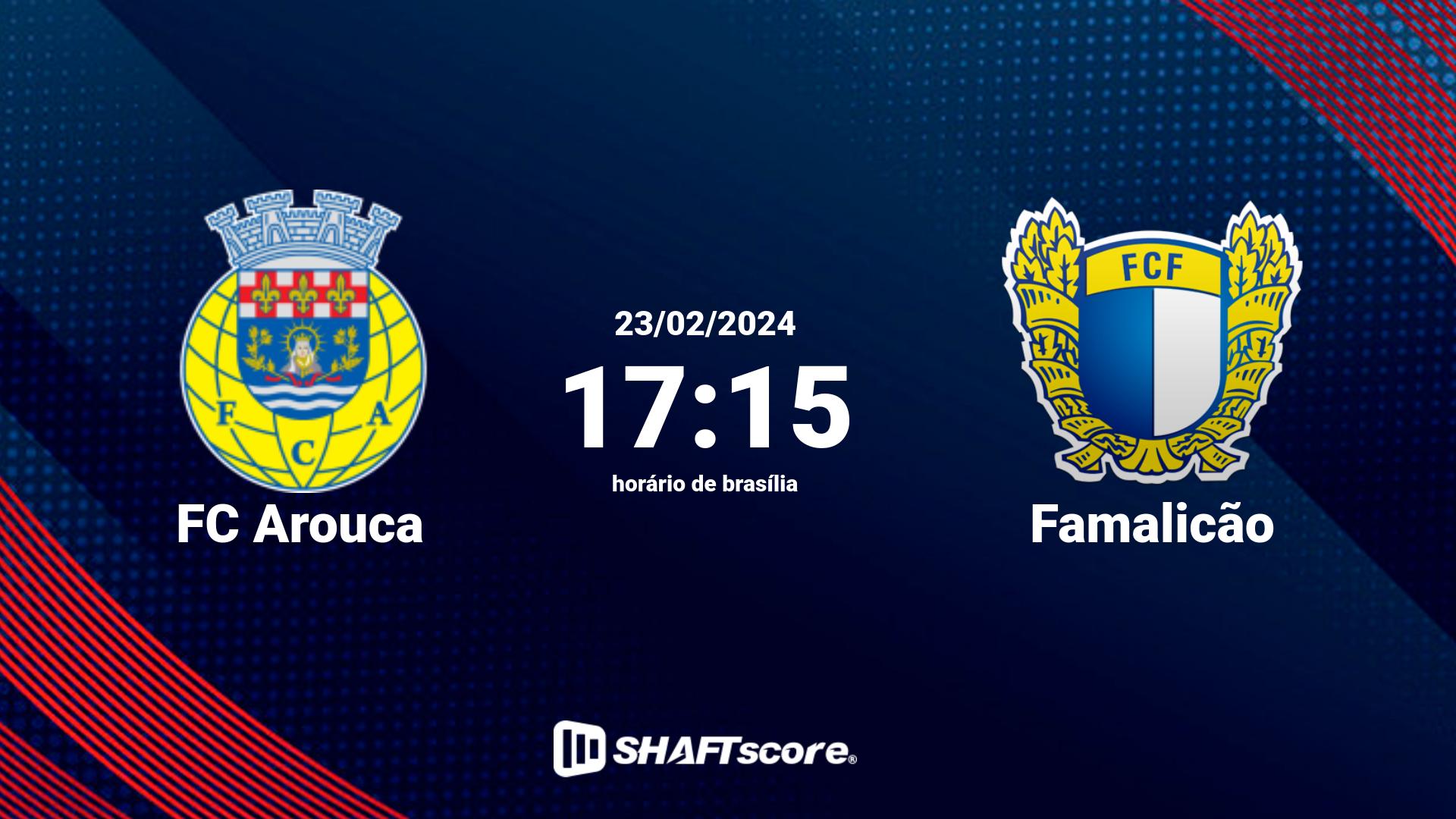 Estatísticas do jogo FC Arouca vs Famalicão 23.02 17:15