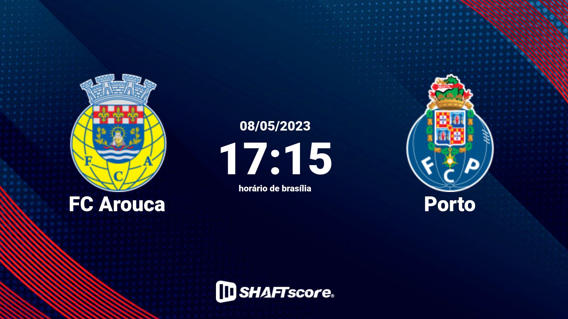 Estatísticas do jogo FC Arouca vs Porto 08.05 17:15