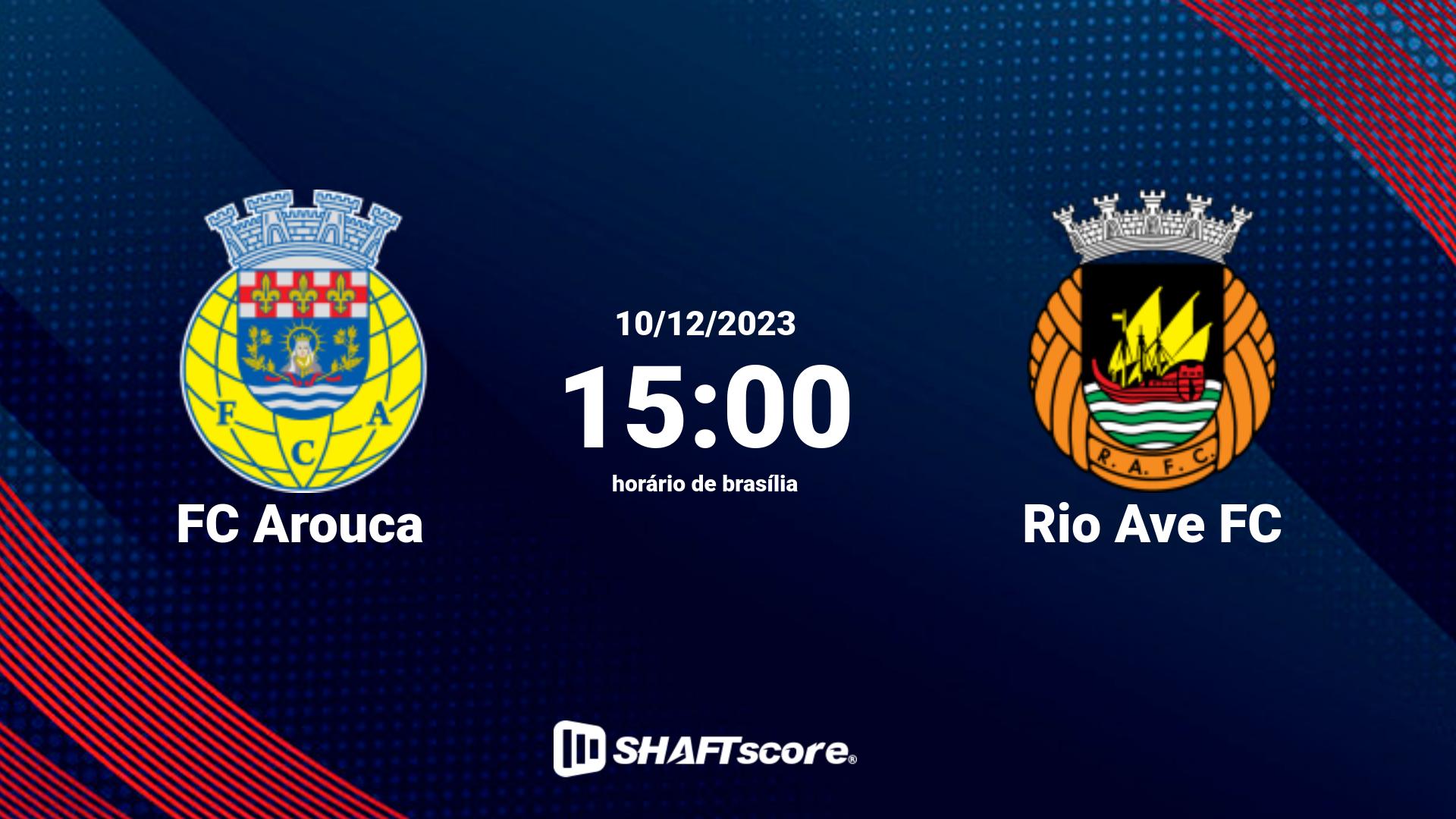 Estatísticas do jogo FC Arouca vs Rio Ave FC 10.12 15:00