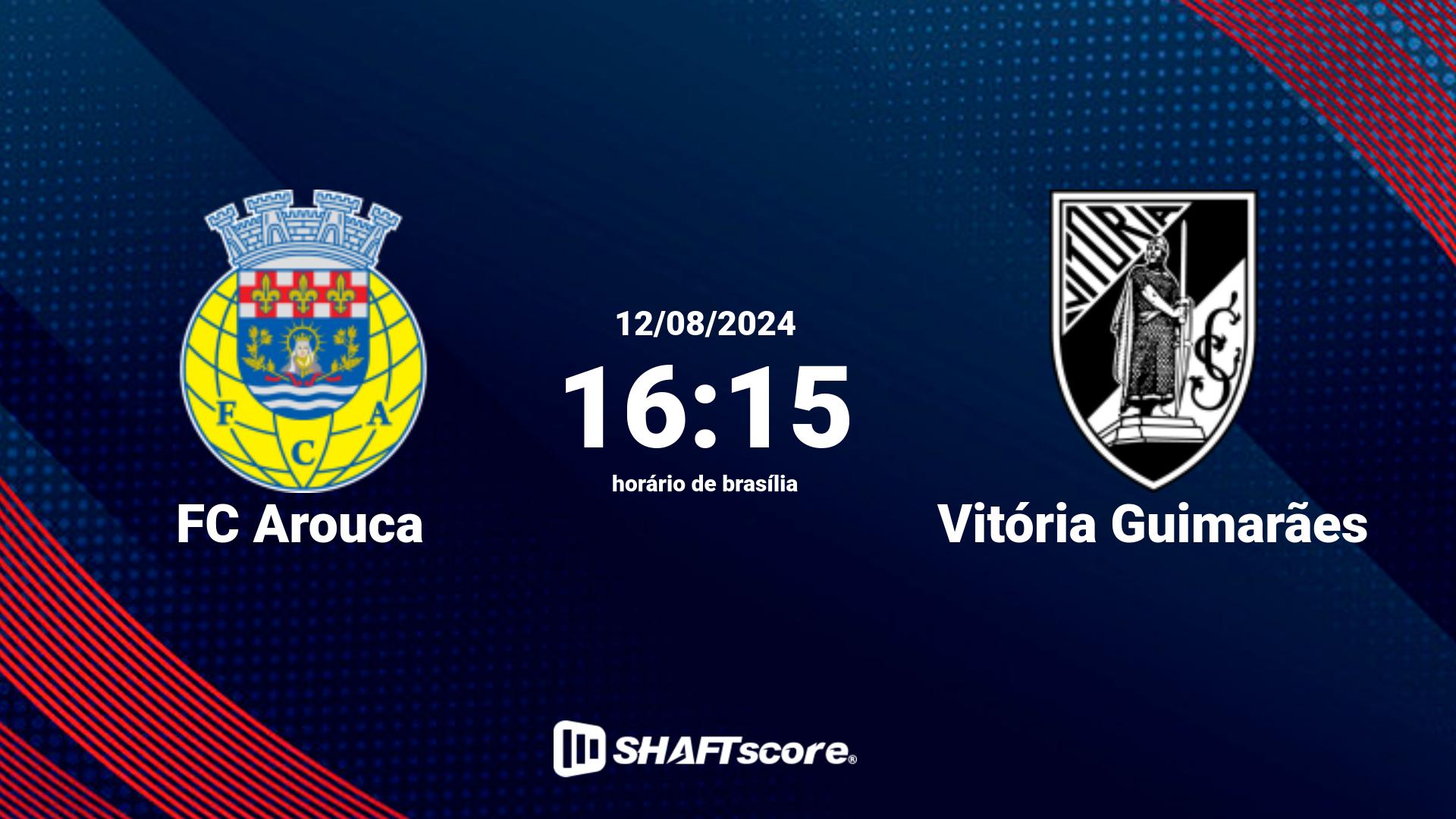 Estatísticas do jogo FC Arouca vs Vitória Guimarães 12.08 16:15