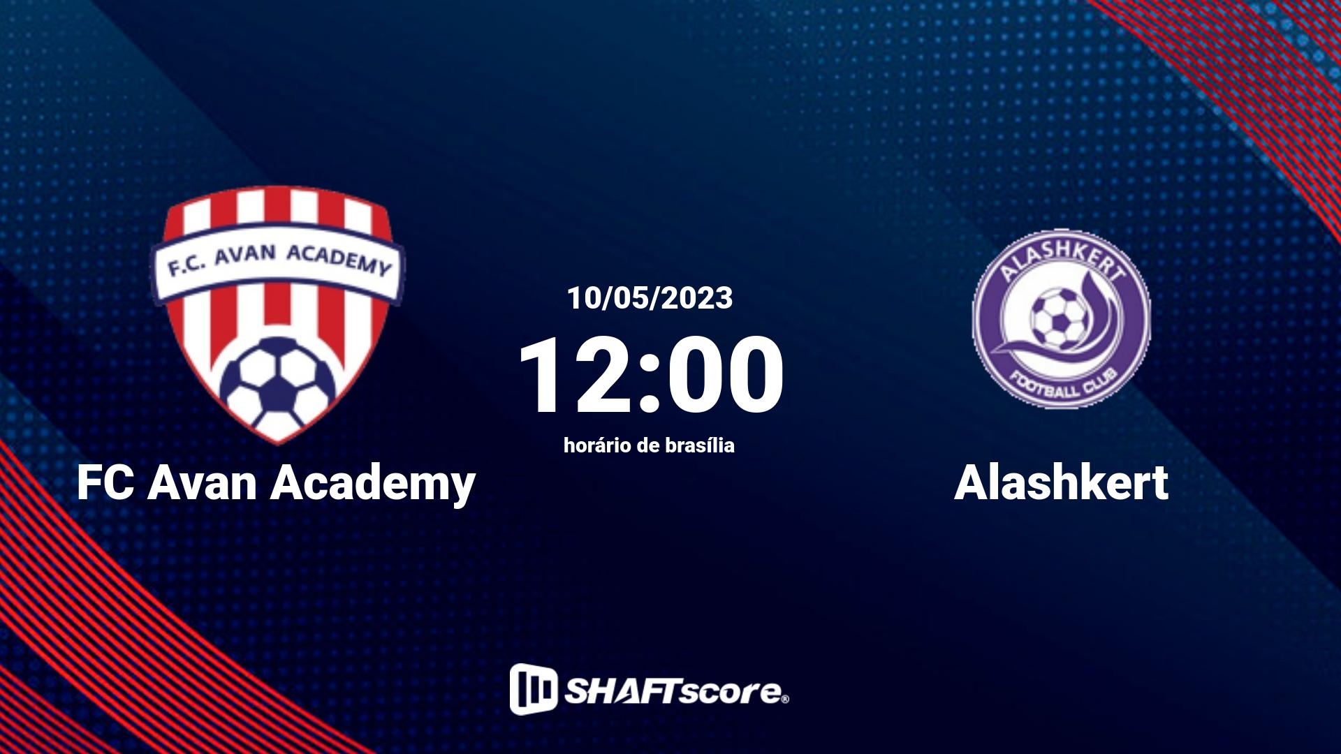 Estatísticas do jogo FC Avan Academy vs Alashkert 10.05 12:00