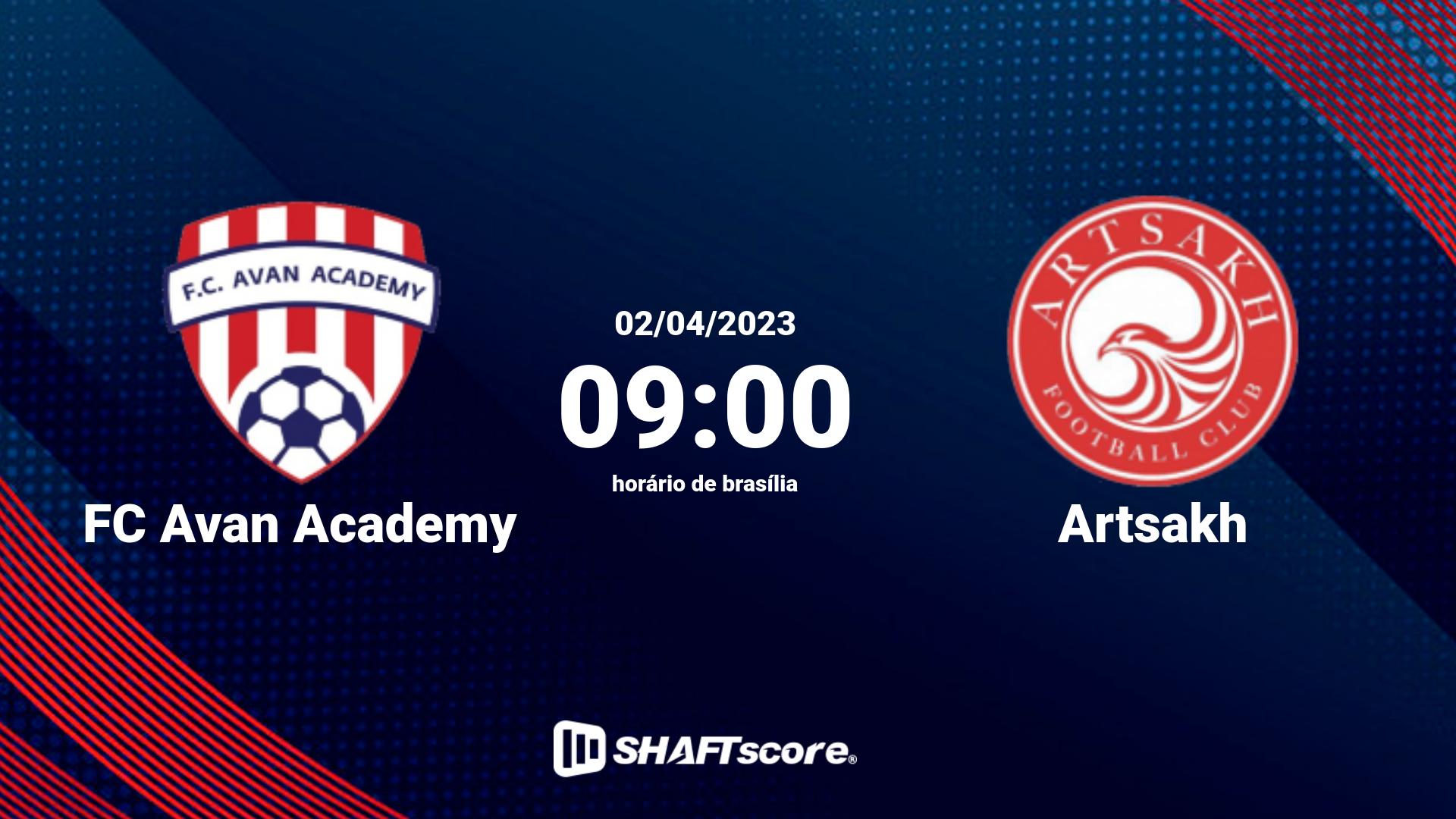 Estatísticas do jogo FC Avan Academy vs Artsakh 02.04 09:00