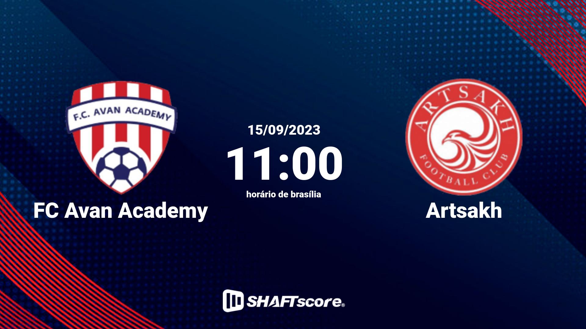 Estatísticas do jogo FC Avan Academy vs Artsakh 15.09 11:00