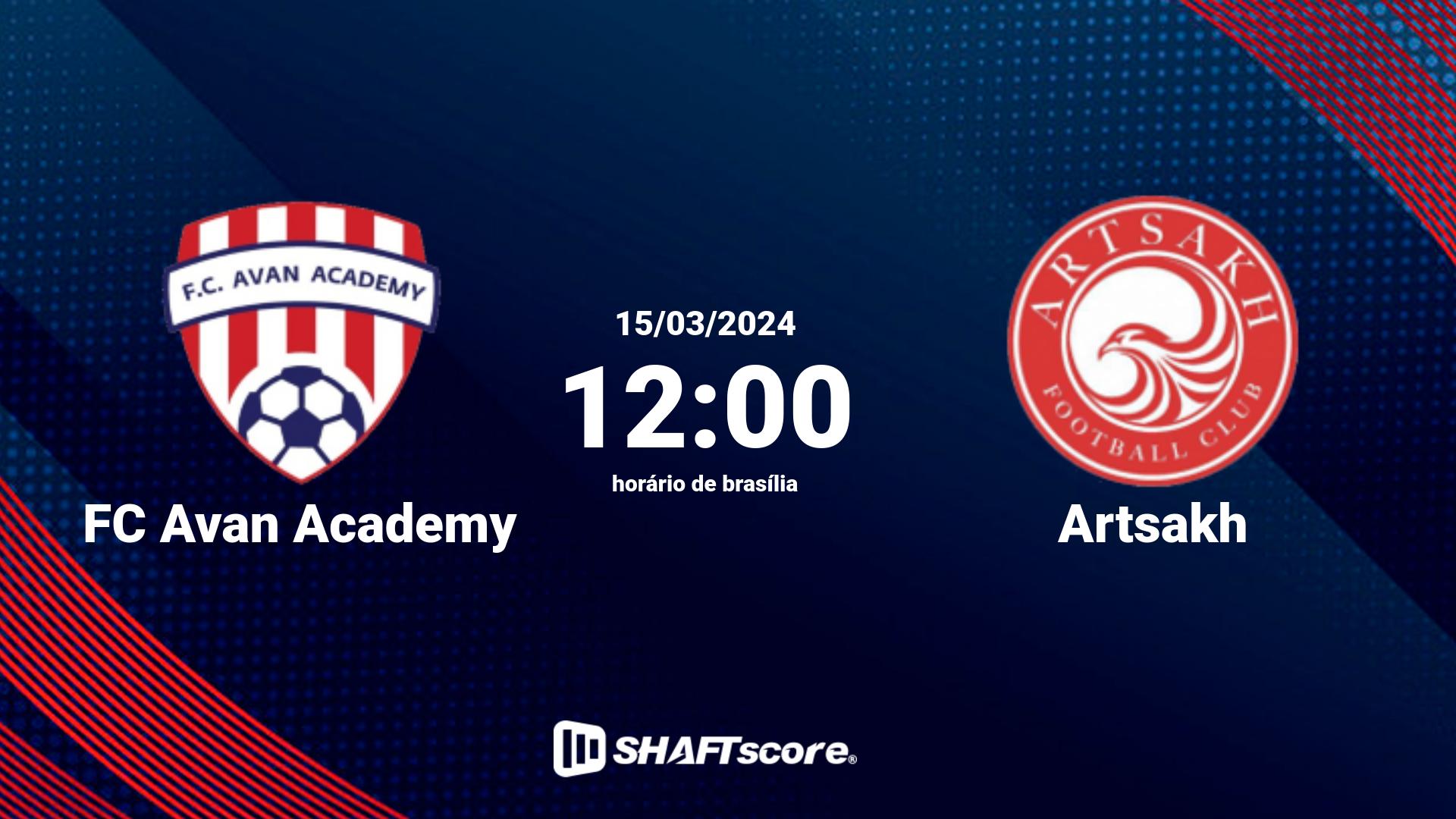 Estatísticas do jogo FC Avan Academy vs Artsakh 15.03 12:00