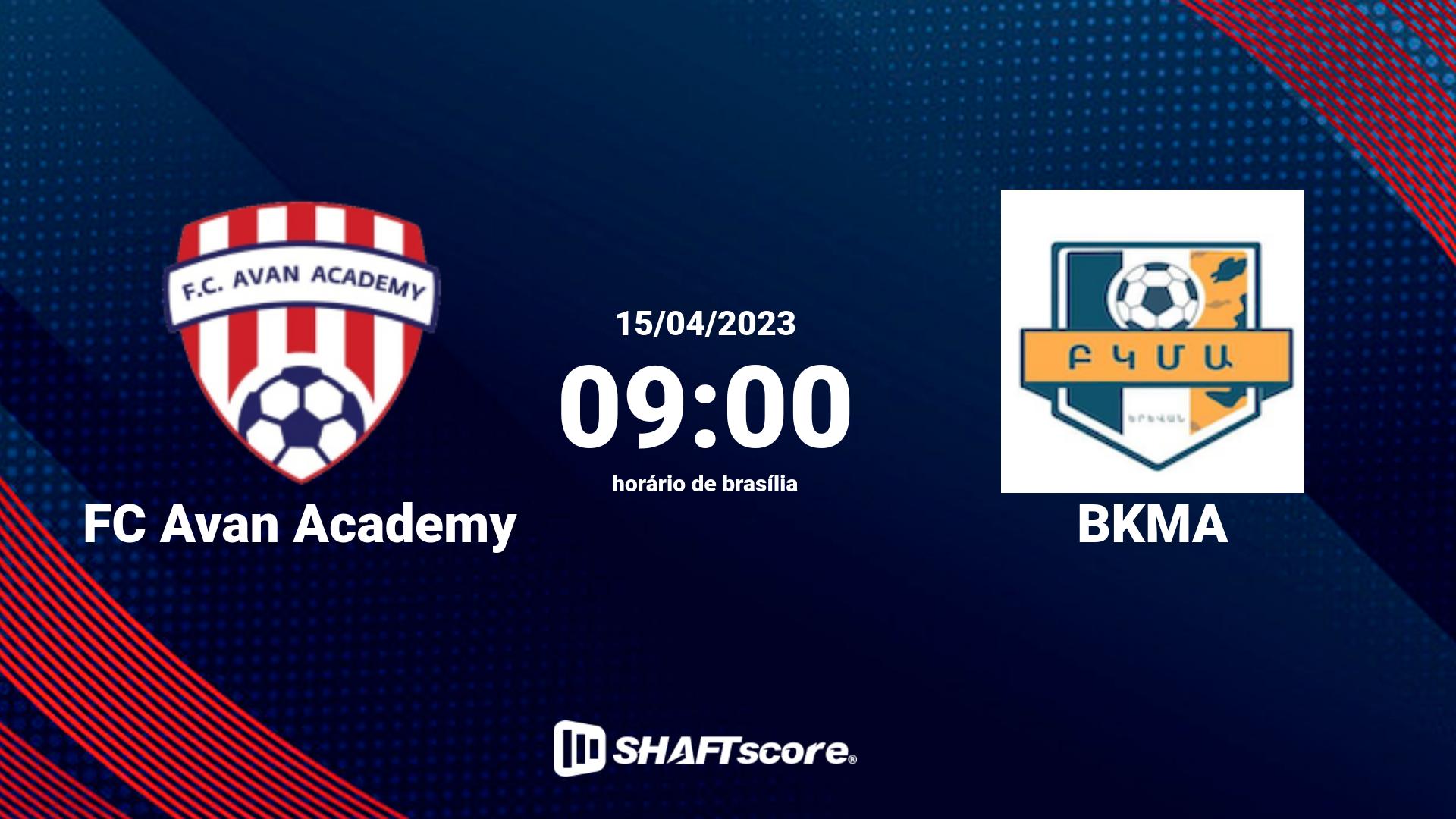 Estatísticas do jogo FC Avan Academy vs BKMA 15.04 09:00