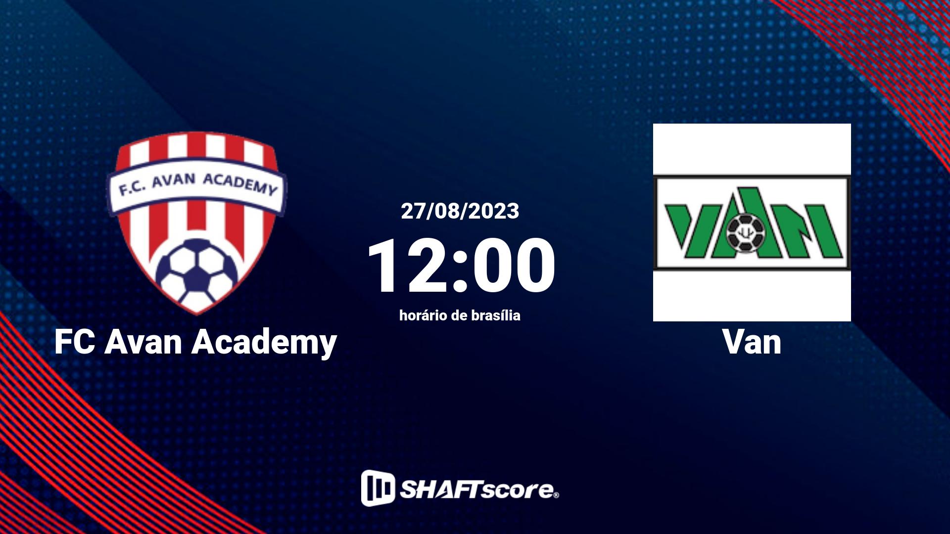 Estatísticas do jogo FC Avan Academy vs Van 27.08 12:00