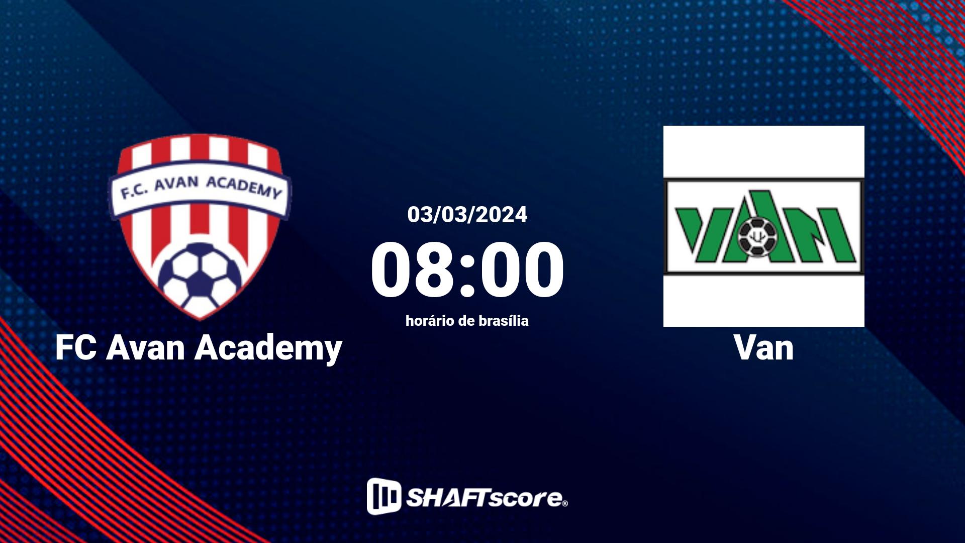 Estatísticas do jogo FC Avan Academy vs Van 03.03 08:00