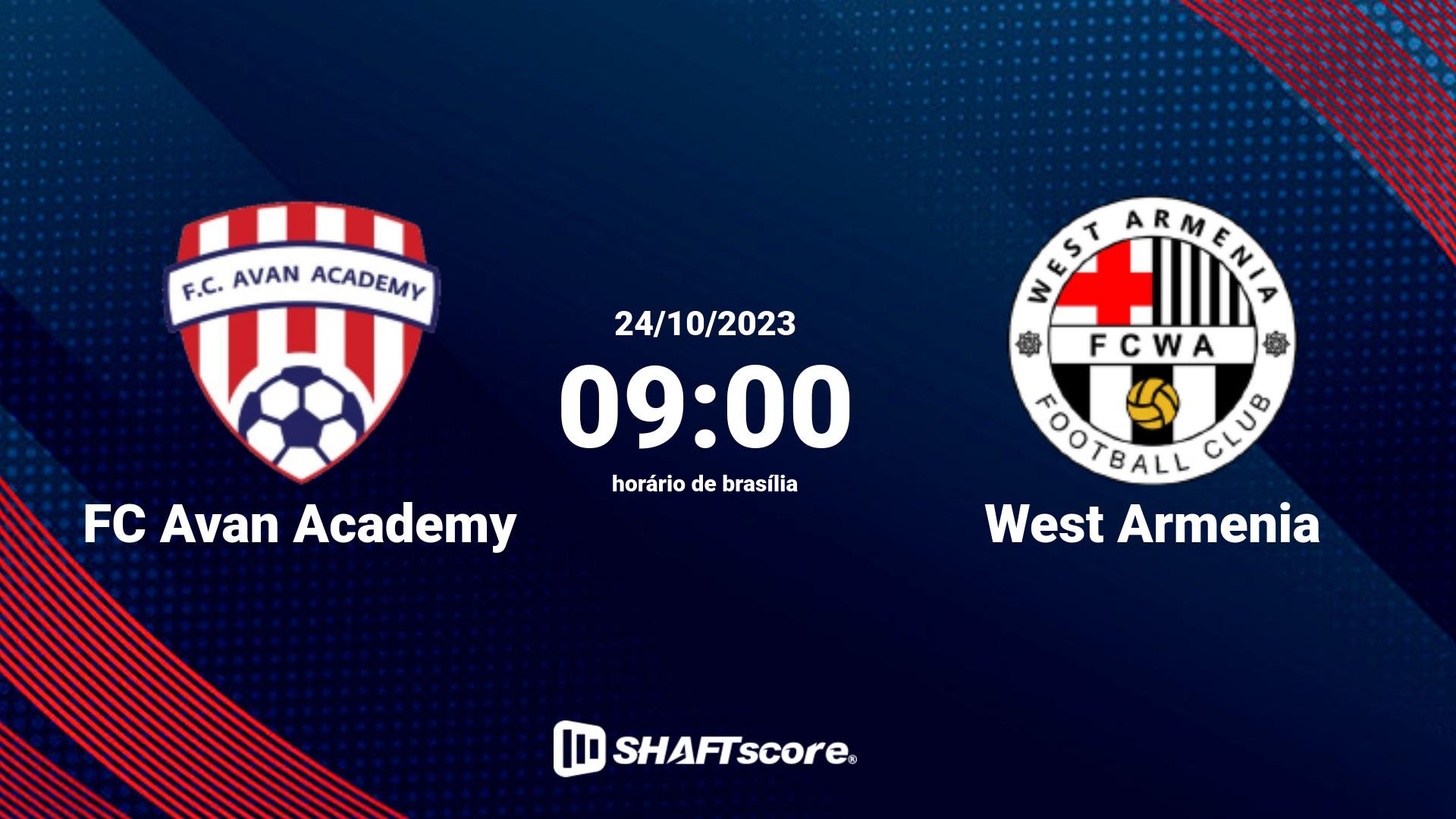 Estatísticas do jogo FC Avan Academy vs West Armenia 24.10 09:00