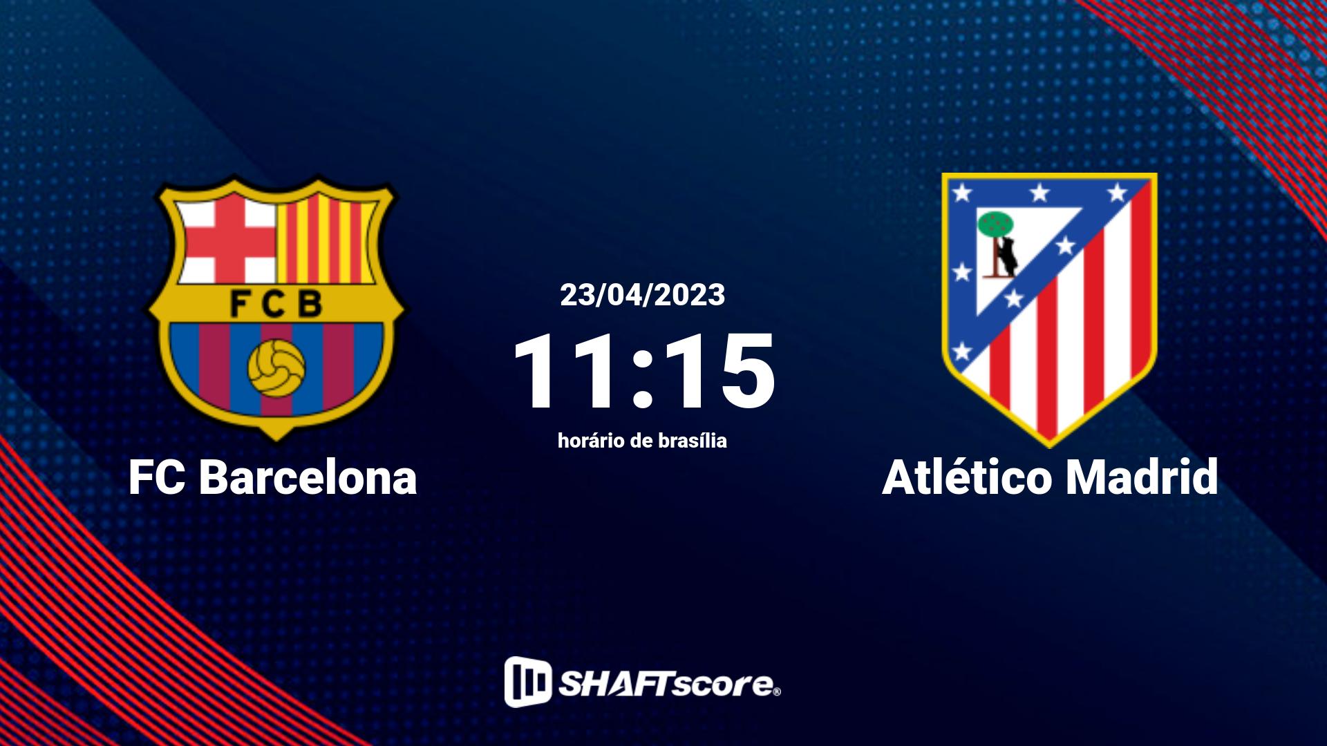 Estatísticas do jogo FC Barcelona vs Atlético Madrid 23.04 11:15