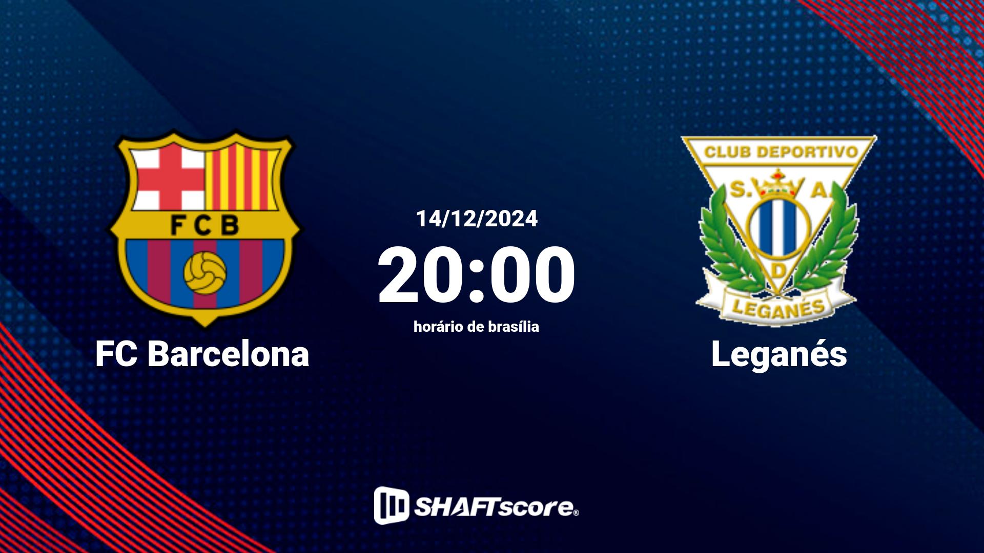 Estatísticas do jogo FC Barcelona vs Leganés 14.12 20:00