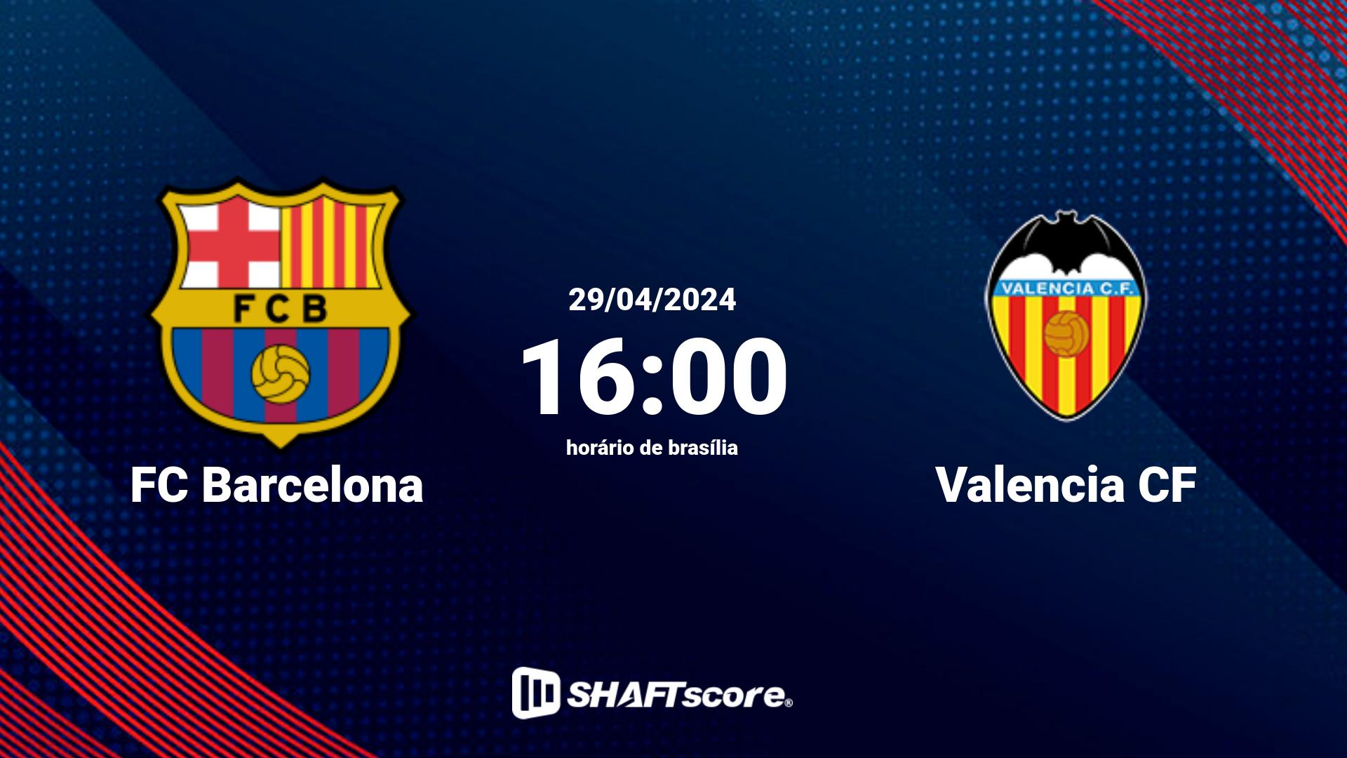 Estatísticas do jogo FC Barcelona vs Valencia CF 29.04 16:00