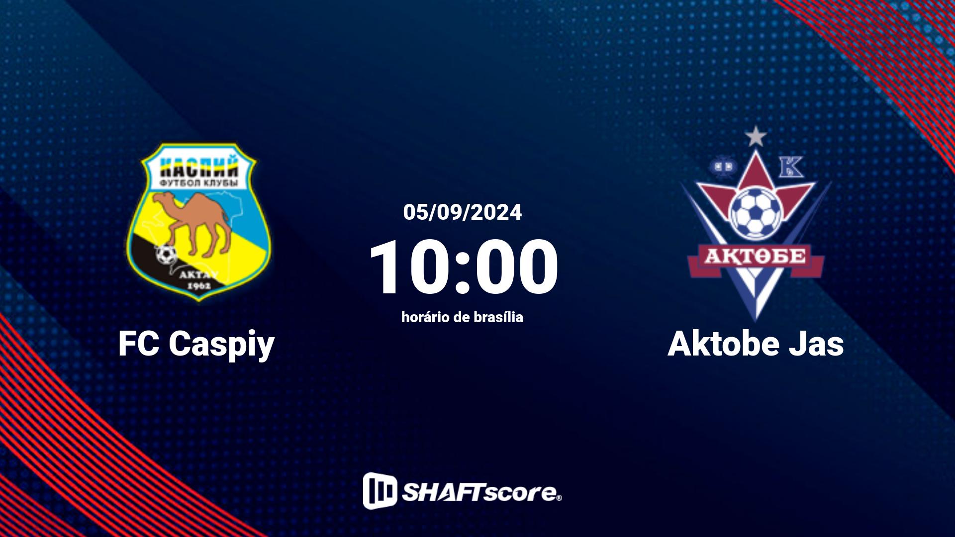 Estatísticas do jogo FC Caspiy vs Aktobe Jas 05.09 10:00