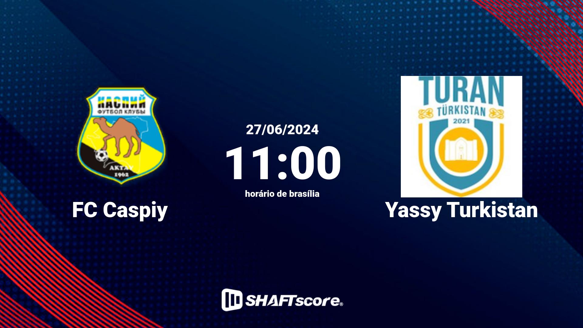 Estatísticas do jogo FC Caspiy vs Yassy Turkistan 27.06 11:00