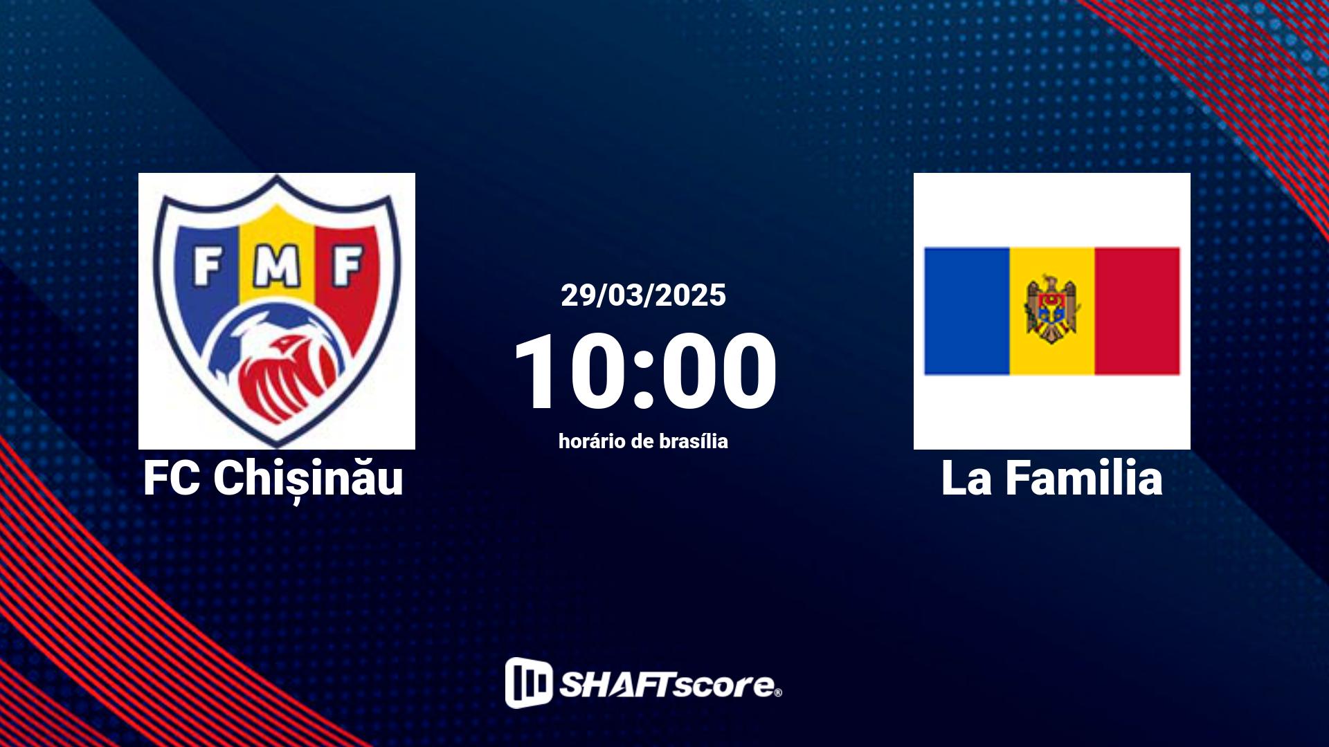 Estatísticas do jogo FC Chișinău vs La Familia 29.03 10:00